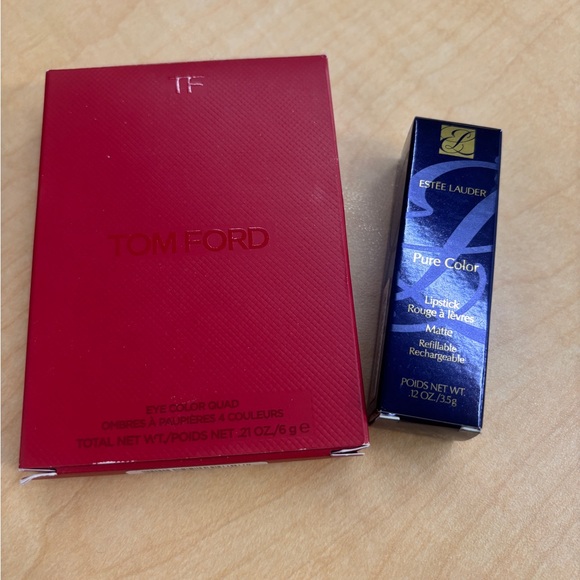 Tom Ford Love Eyeshadow Palette and Estēe Lauder Pure Color Lipstick